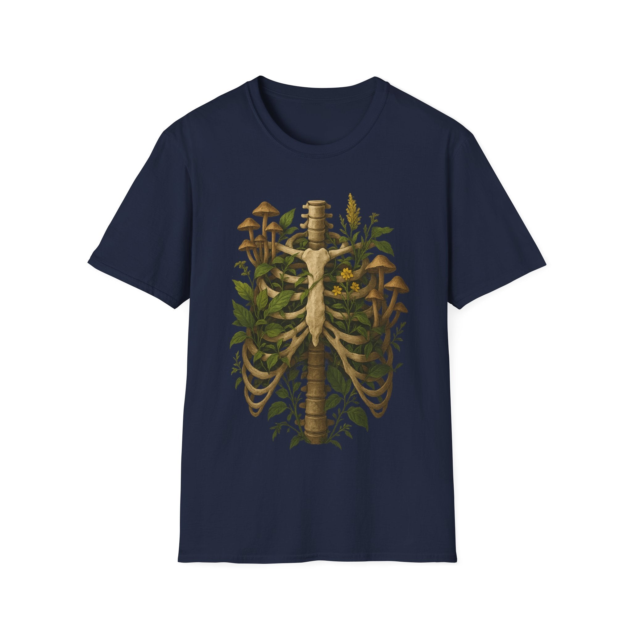 Forest Entropy Ribcage Botanical Decay T-Shirt