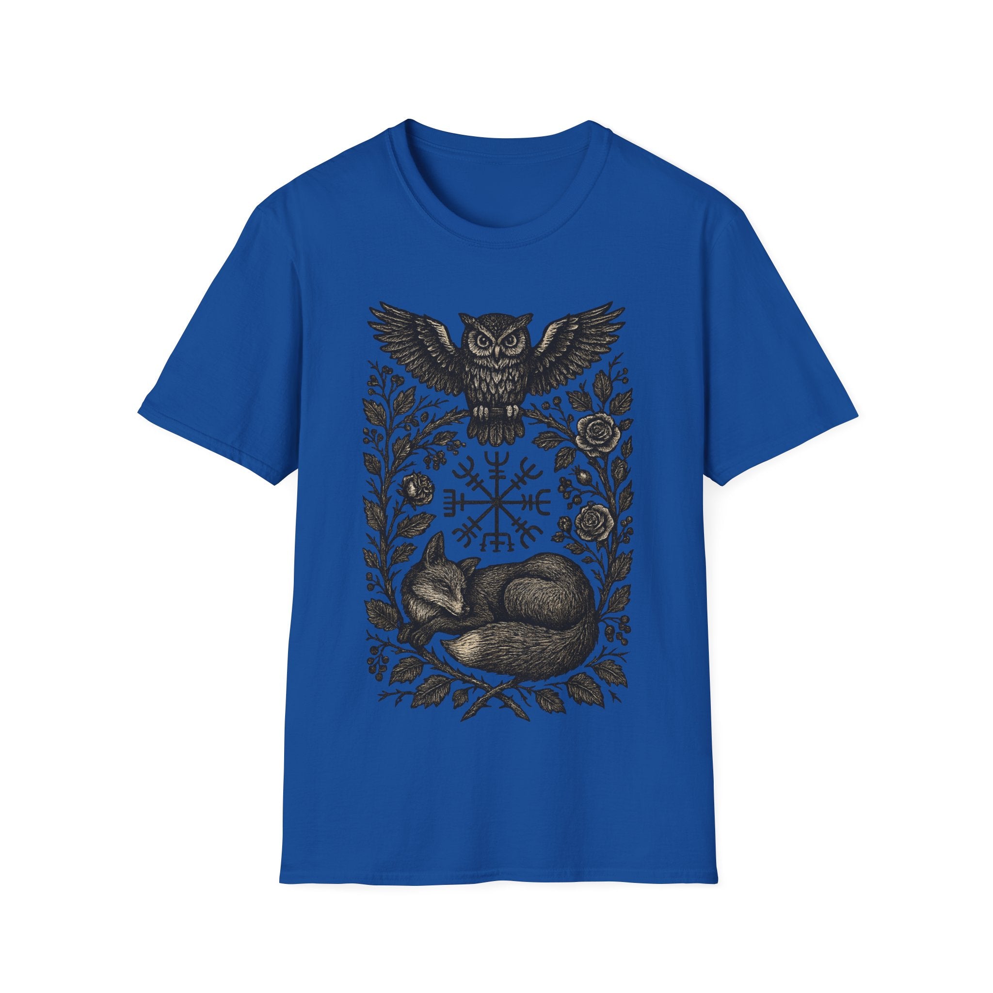 Norse Owl & Sleeping Fox Vegvisir T-Shirt