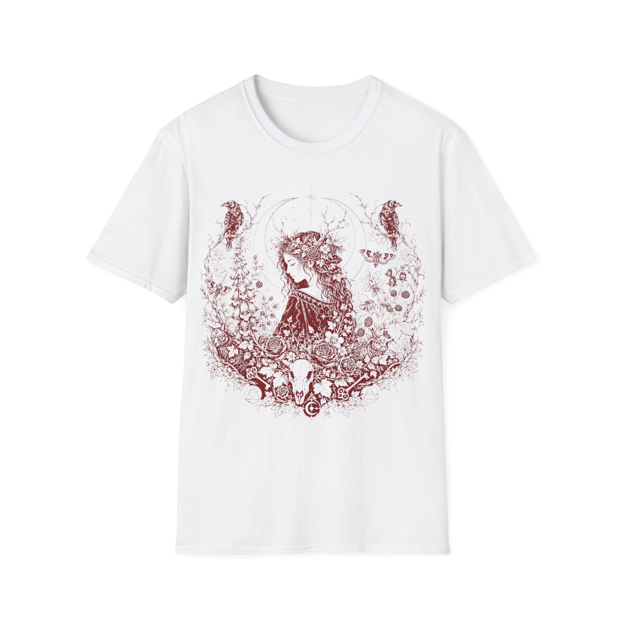 Dark Academia Forest Goddess & Ravens T-Shirt