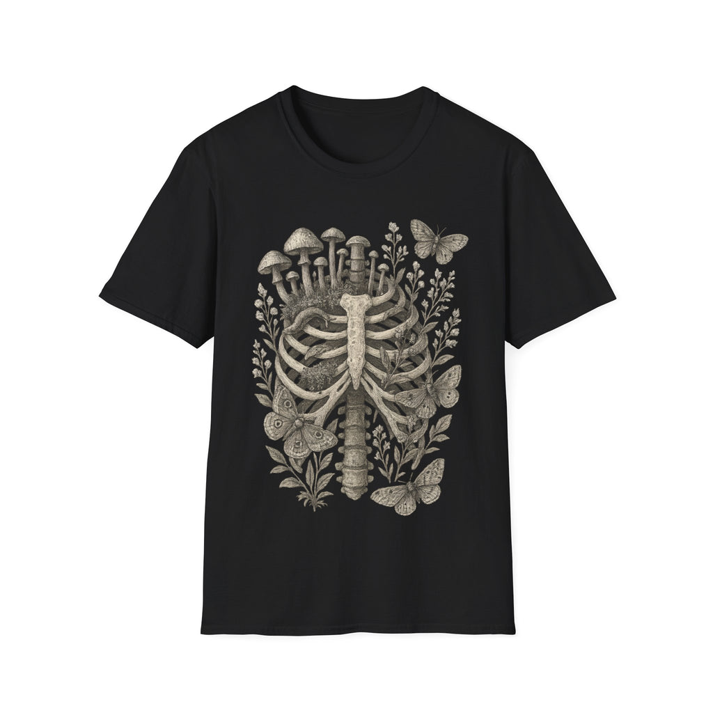 Witchcore Anatomical Ribcage Mushroom T-Shirt