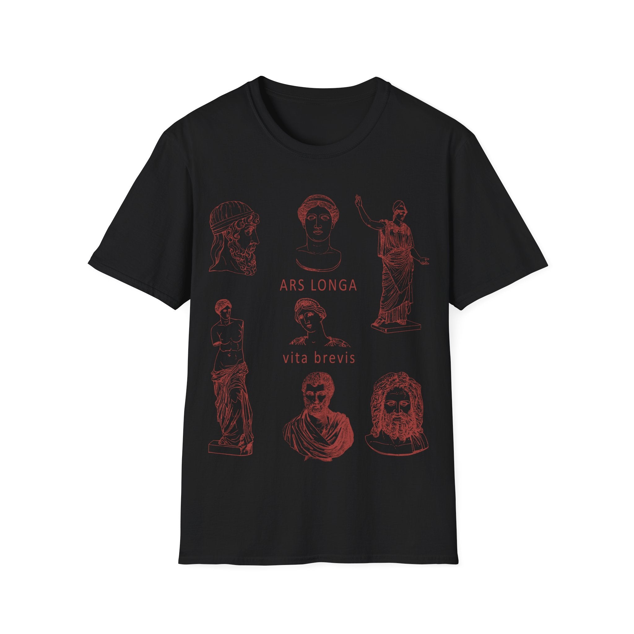 Ars Longa Vita Brevis Classical Greek Sculpture Collage T-Shirt